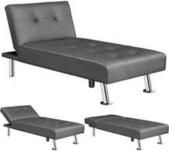 Yaheetech Faux Leather Sectional Sofa Couch Sectional Living Room Furniture Set Convertible Futon Sofa Beds With Chaise Lounge, Brown -Safavieh Furniture 41ciA1xPUrL. AC