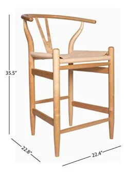 Amazon Brand – Stone & Beam Wishbone Counter-Height Barstool, 35.5"H, Rubberwood, Natural / Natural -Safavieh Furniture 41cksbXO9UL