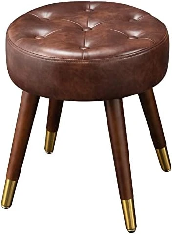 Furniliving Mid-Century Tufted Adjustable Swivel Makeup Ottoman Stool; Modern Big Size Round Vanity Stool Chair For Bedroom Living Room (White) 10 Furniliving Mid-Century Tufted Adjustable Swivel Makeup Ottoman Stool; Modern Big Size Round Vanity Stool Chair For Bedroom Living Room (White) - Image 10