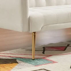 72"Modern Velvet Sofa Bed Futon,Convertible Folding Sleeper Bed Couches With 3 Adjustable Backrests,Tufted Recliner Love Seat With Golden Chrome Legs For Living Room Apartment Home Office (Beige) 11 72"Modern Velvet Sofa Bed Futon,Convertible Folding Sleeper Bed Couches With 3 Adjustable Backrests,Tufted Recliner Love Seat With Golden Chrome Legs For Living Room Apartment Home Office (Beige) -Safavieh Furniture 41cpCxkQtNL