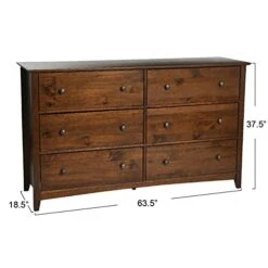 Creative Co-Op Shaker 6-Drawer Chest, Walnut -Safavieh Furniture 41cxVDwjoXL