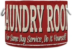 Round Storage Basket, Waterproof Coating Laundry Hamper With Handles, Nursery Bin Organizer For Laundry Room, Home Decor, Baby Toys, Blankets - 20" X 14" -Safavieh Furniture 41d1 49plbL. AC