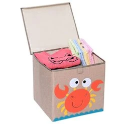 Hunjay Foldable Animal Toy Box With Lid Washable Kids Storage Box Toy Bin/Cheset/Organizer Cloth Book Storage Basket For Shelves,Nursery,Playroom -Safavieh Furniture 41d1MCbq0KL