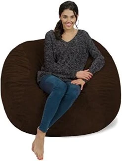 Chill Sack Bean Bag Chair: Giant 4' Memory Foam Furniture Bean Bag - Big Sofa With Soft Micro Fiber Cover - Charcoal -Safavieh Furniture 41dQh2orgqL. AC