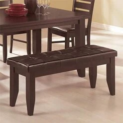 BOWERY HILL Tufted Dining Bench In Cappuccino