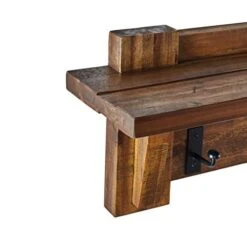 Alaterre Furniture Durango 60" L Industrial Wood Coat Hook Entryway Shelf -Safavieh Furniture 41dm0c9KGRL