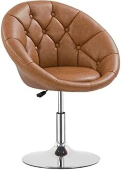 Yaheetech Round Tufted Back Chair Living Room Chair Contemporary Height Adjustable Vanity Chair 360° Swivel Accent Chair Modern Look, White -Safavieh Furniture 41dtCZ5ZC4L. AC