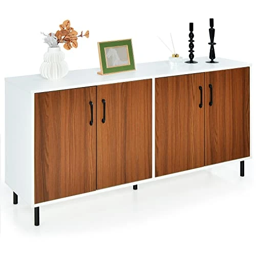 Giantex 4-Door Large Buffet Sideboard, Kitchen Storage Cabinet, Wooden Buffet Server Cupboard, 5-Leg Structure, Accent Cabinet, Ideal For Living Room 1 Giantex 4-Door Large Buffet Sideboard, Kitchen Storage Cabinet, Wooden Buffet Server Cupboard, 5-Leg Structure, Accent Cabinet, Ideal For Living Room
