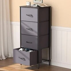 Lifewit Small Dresser For Bedroom, 3 Drawer Nightstand With Removable Fabric Bins, Storage Chest Of Drawers For Closet Bedside Nursery Laundry Living Room, Sturdy Steel Frame&Wood Tope, Dark Grey -Safavieh Furniture 41dyKqI2eWL. AC 1