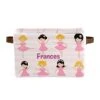 Pink Striped Dancer Girls Personalized Large Storage Box For Toy,Bathroom,Nursery,Home Kitchen Shelves,Custom Closet Decorative Storage Bins 1 Pack