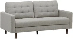 Amazon Brand – Rivet Cove Mid-Century Modern Tufted Leather Accent Chair, 32.7"W, Caramel -Safavieh Furniture 41e4hClscFL. AC