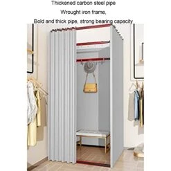 YXYECEIPENO Privacy Tent Square Fit Room Portable Bathroom Locker Room Fitting Room Interior With Hanger Design As A Wardrobe/Booth, Cabin Dry Toilet (Color : E, Size : 80x80x200cm)