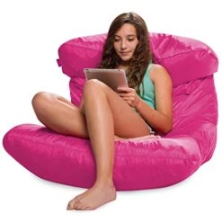 Posh Creations Laguna Lounger Teens, Kids And Adults For Bedrooms And Dorm Rooms, Large Bean Bag Chair, Soft Nylon-Pink -Safavieh Furniture 41elKXAJsPL
