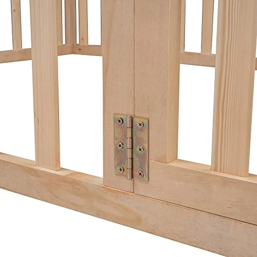 Widagirel Twin Size Montessori Floor Bed With Fence Railings, Door, And Wood Playhouse Frame For Boys And Girls (Natural, Full) 2 Widagirel Twin Size Montessori Floor Bed With Fence Railings, Door, And Wood Playhouse Frame For Boys And Girls (Natural, Full) - Image 2