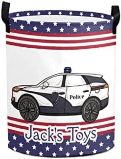Police Symbol Personalized Freestanding Laundry Hamper, Custom Waterproof Collapsible Drawstring Basket Storage Bins With Handle For Clothes -Safavieh Furniture 41evJOi9pzL. AC