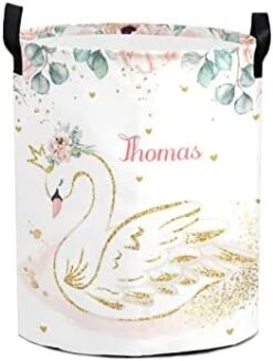 Rose Floral Elephant Personalized Laundry Hamper ,Custom Name Collapsible Waterproof Laundry Basket Storage Bins With Handle For Clothes,Toy,Nursery -Safavieh Furniture 41fXMpE9hxL. AC