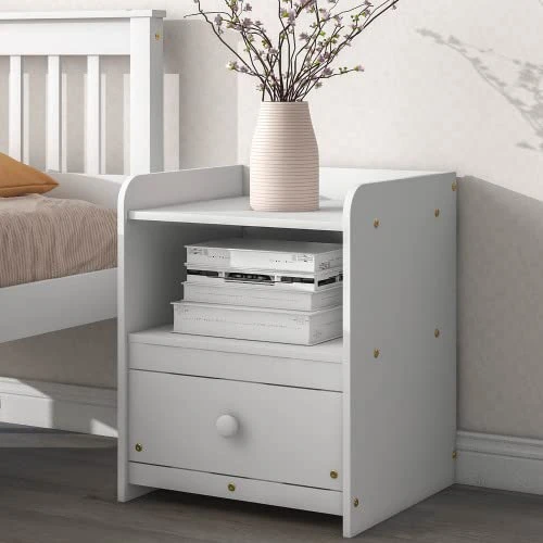 Aybihous3 Twin Bed With Headboard And Footboard For Kids, Teens, Adults,with A Nightstand,Wite (White) 3 Aybihous3 Twin Bed With Headboard And Footboard For Kids, Teens, Adults,with A Nightstand,Wite (White) - Image 3