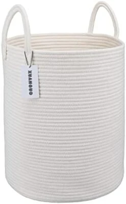 XUANGUO Rope Laundry Basket Hamper For Clothes Woven Storage Basket For Living Room Bedroom Boho Tall Rope Baskets For Blanket Toys Pillow Towels Baby Nursery Hamper Bin Large Purple Or Lavendor -Safavieh Furniture 41g G7pZA5L. AC