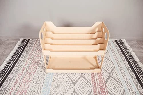 Woodandhearts Montessori Toddler Bookshelf For Storage - Shelf For Kids - Wooden Furniture For Nursery - Toy Organizers And Storage - Kids Bookshelf And Bookcase For Playroom (Annie) 4 Woodandhearts Montessori Toddler Bookshelf For Storage - Shelf For Kids - Wooden Furniture For Nursery - Toy Organizers And Storage - Kids Bookshelf And Bookcase For Playroom (Annie) - Image 4