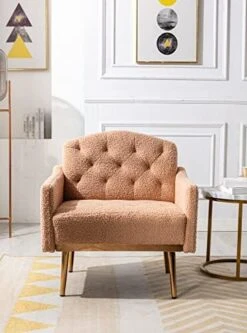 KINFFICT Modern Accent Chair, Upholstered Single Sofa Arm Chair For Living Room And Bedroom, Upholstered Comfy Armchair Chair With Solid Tapered Metal Legs, White -Safavieh Furniture 41g5Nl0sfRL. AC