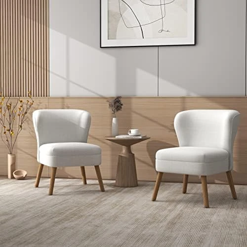 UIXE 3 Piece Indoor Comfy Sectional Sofa With Accent Chairs For Living Room, Linen Fabric Couch Modern Bedroom Loveseat 2-Seat Armchair For Home Apartment Small Space (Yellow) 7 UIXE 3 Piece Indoor Comfy Sectional Sofa With Accent Chairs For Living Room, Linen Fabric Couch Modern Bedroom Loveseat 2-Seat Armchair For Home Apartment Small Space (Yellow) - Image 7