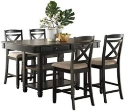 Homelegance 60" X 42" Two-Tone Counter Height Dining Table, Black/Natural 15 Homelegance 60" X 42" Two-Tone Counter Height Dining Table, Black/Natural -Safavieh Furniture 41gXThnCNtL. AC