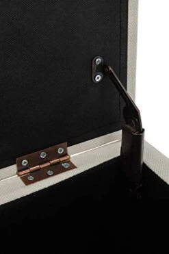 Wovenbyrd Classic 24-Inch Wide Rectangular Tufted Storage Ottoman Footstool With Hinged Lid, Cream Fabric -Safavieh Furniture 41gfKp4ARLL