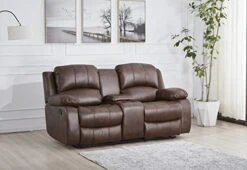 Betsy Furniture 2PC Bonded Leather Recliner Set Living Room Set, Sofa, Loveseat 8018 (Brown, Living Room Set 3+2) -Safavieh Furniture 41gi666w6pL