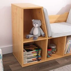 VHPVHP Bookcase With Reading Nook, 6 Shelves For Kids, Boys, Girls, Nursery, Playroom (Brown) 13 VHPVHP Bookcase With Reading Nook, 6 Shelves For Kids, Boys, Girls, Nursery, Playroom (Brown) -Safavieh Furniture 41giL15LX6L