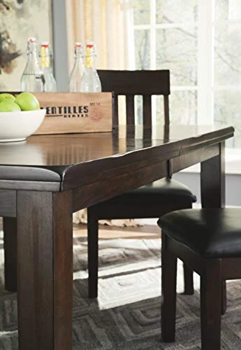 Signature Design By Ashley Haddigan Traditional Rectangular Dining Extension Table, Seats Up To 8, Dark Brown 4 Signature Design By Ashley Haddigan Traditional Rectangular Dining Extension Table, Seats Up To 8, Dark Brown - Image 4