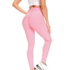 MatureGirl Women High Fit Leg Pants Pants Waisted Yoga Sports Casual Slim Yoga Pants Tall Yoga Pants For Women Cotton (Pink, M) -Safavieh Furniture 41gk5BSmvJL