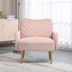 Lin-Utrend Accent Chair With Arms For Living Room,Lounge Armchair, Modern Tufted Single Chair With Gold Metal Legs Upholstered Reading Club Chair For Bedroom,Studio, Office, Powder Room(Olive) -Safavieh Furniture 41gs7IRKgcL. AC