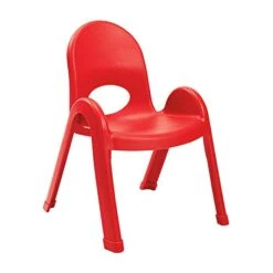 Children's Factory-AB7711PR Angeles Value Stack Kids Chair, Preschool/Daycare/Playroom Furniture, Flexible Seating Classroom Furniture For Toddlers, Red, 11"