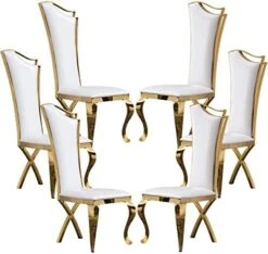 Goderfuu Marble Dining Table For 6 - Marble Dining Room Table With Silver Stainless Steel Base, 78 Inch Rectangle Dining Table Modern Dining Room Table For 6, Gray White Dining Table With Marble Top -Safavieh Furniture 41h3ITomY L. AC