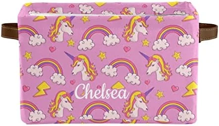 Dreamy Unicorns Rainbows Personalized Large Storage Box For Toy,Bathroom,Nursery,Home Kitchen Shelves,Custom Closet Decorative Storage Bins 1 Pack 10 Dreamy Unicorns Rainbows Personalized Large Storage Box For Toy,Bathroom,Nursery,Home Kitchen Shelves,Custom Closet Decorative Storage Bins 1 Pack - Image 10