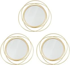 Cityelf 3 Set Gold Sunburst Mirrors For Wall Decorative Metal Mirrors Small Mirror Sets Wall Decor Hanging Mirror Wall Art For Bedroom Living Room Entryway -Safavieh Furniture 41hIw02f8ML. AC