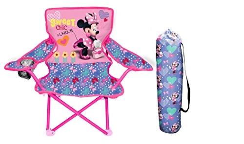 Jakks Pacific Minnie Camp Chair For Kids, Portable Camping Fold N Go Chair With Carry Bag, Minnie - Bows 3 Jakks Pacific Minnie Camp Chair For Kids, Portable Camping Fold N Go Chair With Carry Bag, Minnie - Bows - Image 3