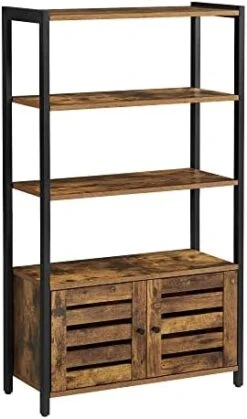 VASAGLE Lowell Sideboard, Kitchen Cabinet With Shutter Sliding Doors, Floor Storage Cupboard, Living Room, Hallway, 13.8" D X 39.4" W X 27.6" H, Rustic Brown 15 VASAGLE Lowell Sideboard, Kitchen Cabinet With Shutter Sliding Doors, Floor Storage Cupboard, Living Room, Hallway, 13.8" D X 39.4" W X 27.6" H, Rustic Brown -Safavieh Furniture 41hl4pZagBL. AC