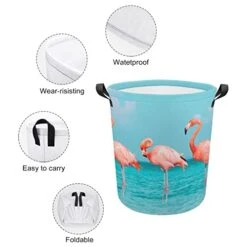 HoaMoya Collapsible Three Flamingo On The Water Laundry Hamper Hello Summer Nursery Hamper Large Waterproof Clothes Toy Storage Basket Bin For Kids Boys Girls Bedroom Bathroom -Safavieh Furniture 41hllwyC7HL