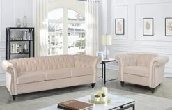 RARZOE 3 Pieces Of Living Room Furniture Sofa Sets, Modern Velvet Chesterfield Sofa&Chesterfield Club Chair&Chesterfield Loveseat Sofas Set With Nailhead Trim Scroll Arms For Living Room(Grey) 26 RARZOE 3 Pieces Of Living Room Furniture Sofa Sets, Modern Velvet Chesterfield Sofa&Chesterfield Club Chair&Chesterfield Loveseat Sofas Set With Nailhead Trim Scroll Arms For Living Room(Grey) -Safavieh Furniture 41hzK3aBHCL. AC