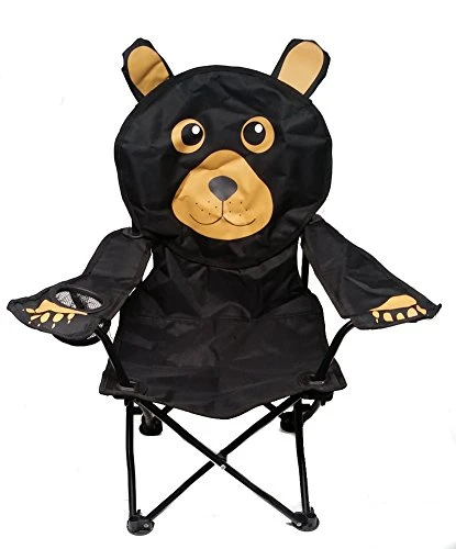 Wilcor Kids Folding Camp Chair With Cup Holder And Carry Bag - Black Bear 1 Wilcor Kids Folding Camp Chair With Cup Holder And Carry Bag - Black Bear