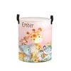 Cute Jungle Animals Personalized Laundry Basket Clothes Hamper With Handles Waterproof,Custom Collapsible Laundry Storage Baskets For Bedroom,Bathroom Decorative Large Capacity