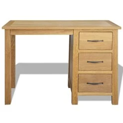 Study Desk, Oak Desk 3 Drawers Multifunctional For Kids' Bedroom