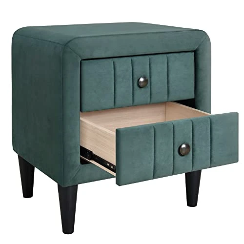 Queen Bedroom Set 4-Pieces, Wooden Bedroom Furniture Sets With Queen Size Upholstered Platform Bed,2 Nightstands And 1 Storage Bench For Kids Teens Adults Bedroom, Green 3 Queen Bedroom Set 4-Pieces, Wooden Bedroom Furniture Sets With Queen Size Upholstered Platform Bed,2 Nightstands And 1 Storage Bench For Kids Teens Adults Bedroom, Green - Image 3