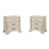 Furniture Of America Charo Traditional White Wood Nightstand With USB Set Of 2