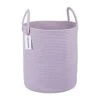 XUANGUO Rope Laundry Basket Hamper For Clothes Woven Storage Basket For Living Room Bedroom Boho Tall Rope Baskets For Blanket Toys Pillow Towels Baby Nursery Hamper Bin Large Purple Or Lavendor