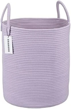 XUANGUO Rope Laundry Basket Hamper For Clothes Woven Storage Basket For Living Room Bedroom Boho Tall Rope Baskets For Blanket Toys Pillow Towels Baby Nursery Hamper Bin Large Purple Or Lavendor -Safavieh Furniture 41ijJMYEmQL. AC