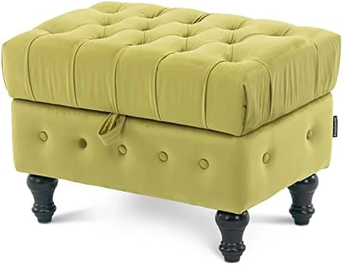 Artechworks Storage Coffee Table Ottoman, Button Tufted Velvet Upholstery Footstool Bed Ottoman For Living Room, Home Office, Space-Saving Storage Toy Box Stool, Pink 8 Artechworks Storage Coffee Table Ottoman, Button Tufted Velvet Upholstery Footstool Bed Ottoman For Living Room, Home Office, Space-Saving Storage Toy Box Stool, Pink - Image 8