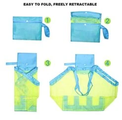 Meejaa Mesh Beach Bag, Classic Mesh Beach Toy Tote Bag, Foldable Large Children's Toy Storage Bag, Used For Storage Of Toys, Shells, Clothes And Towels When Playing On The Beach -Safavieh Furniture 41ir4KYZzzL