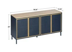 GENERIC Sideboard Buffet Cabinet, Kitchen Storage Cabinet Console Televison Table With Pop-up Doors For Living Room Home Furniture (Blue Gold) -Safavieh Furniture 41it4Q2c7vL